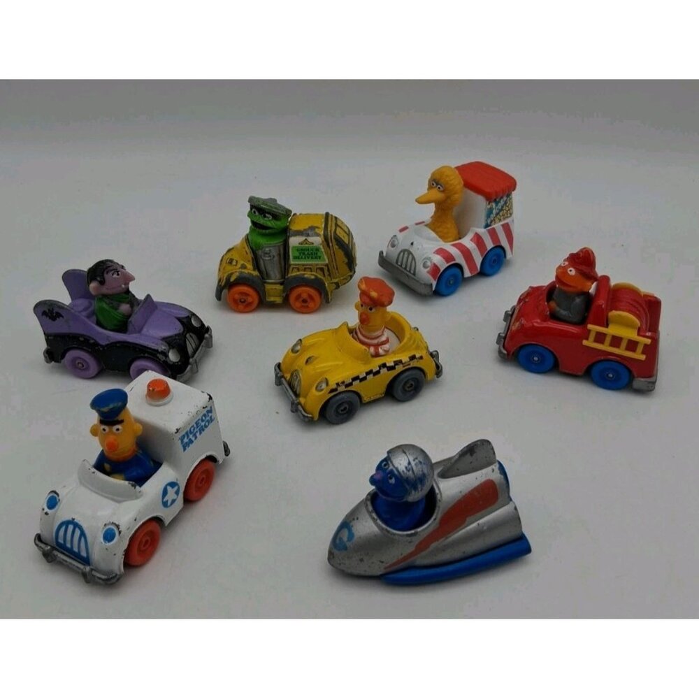 Sesame Street Diecast Metal Cars Muppet Lot of 7 Vintage 1980s Playskool Hasbro
